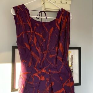 Alice and Olivia purple and rust backless dress